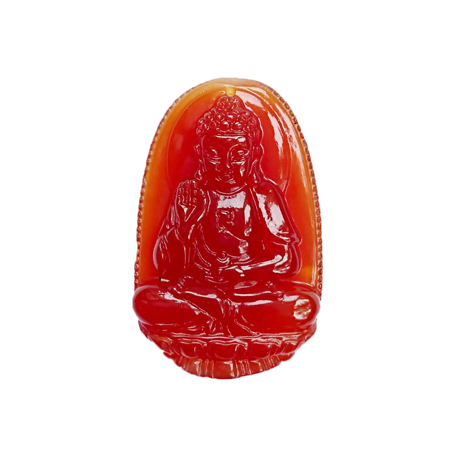 Phật adida mã não đỏ (tuổi tuất, hợi) - loại nhỡ